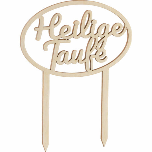 Folkroll cake topper with lettering Holy Baptism, cake topper, cake decoration, birch plywood, 339763