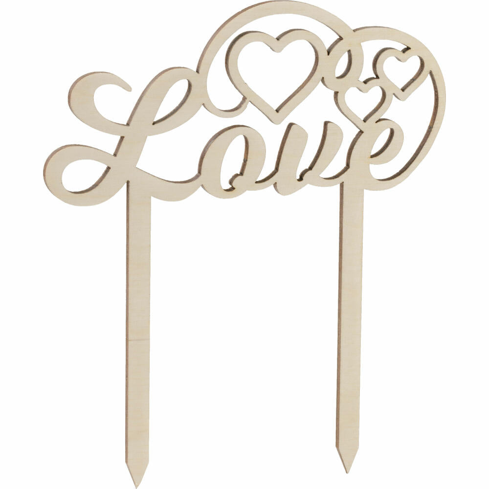 Folkroll cake topper with lettering Love, cake topper, cake decoration, birch plywood, 339817