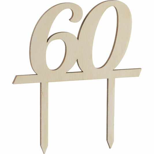 Folkroll cake topper with number 60, cake topper, cake topper, cake decoration, birch plywood, 339886