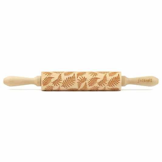 Folkroll motif rolling pin fern, medium, 37 cm, rolling pin, embossing roller, pattern, roll, beech wood, 892806