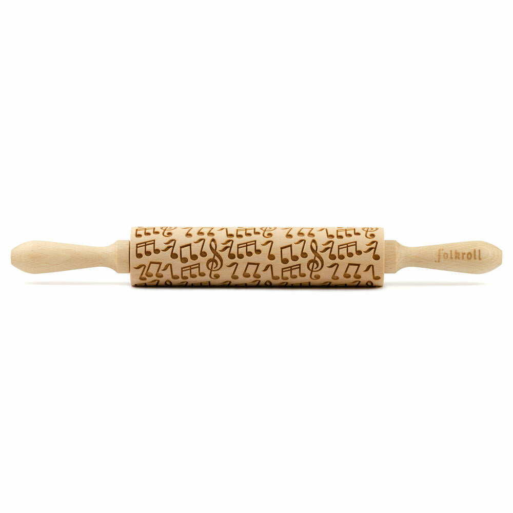 Folkroll motif rolling pin music, medium, 37 cm, rolling pin, embossing roller, pattern, roll, beech wood, 892509