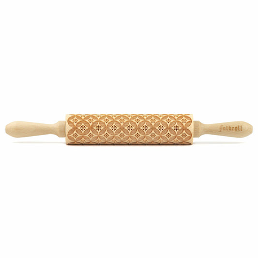 Folkroll motif rolling pin China pattern, medium, 37 cm, rolling pin, embossing roller, pattern, roll, beech wood, 892837