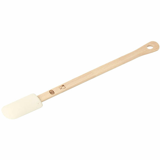 Dr. Oetker Kitchen Tools Classic Teigschaber mit Holzgriff, Teig Schaber, Backzubehör, Teigteiler, Holz / Kautschuk SBR, Weiß, 25 cm, 1637