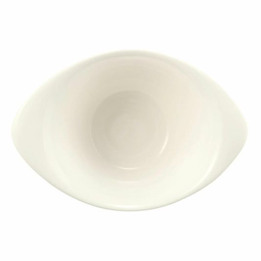 Seltmann Weiden Zoé Fine Diamond Eventbowl Oval, Schüssel, Schale, Porzellan, Creme Uni, 380 ml, 001.746251
