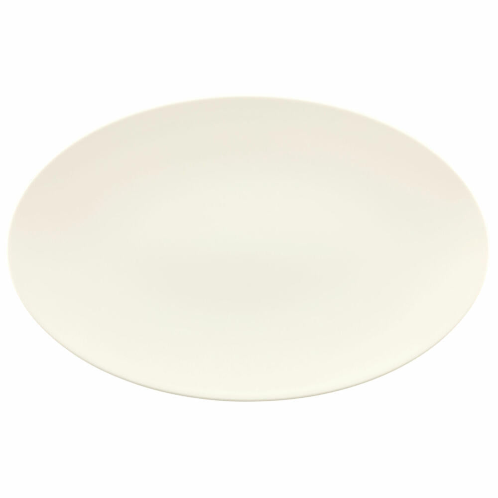 Seltmann Weiden Zoé Fine Diamond Serving Plate Oval, Serving Plate, Porcelain, Cream Uni, 40.3 x 25.8 cm, 001.746263