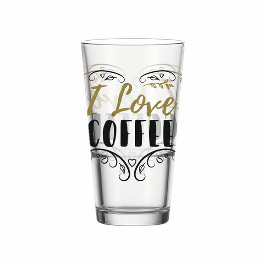 Montana coffee glass: coffee I love coffee, soda lime glass, clear, 330 ml, 042197