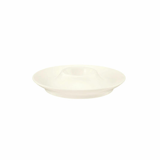 Seltmann Weiden Zoé Fine Diamond Eierbecher mit Ablage, Eierhalter, Eier Becher, Porzellan, Creme Uni, 001.746262