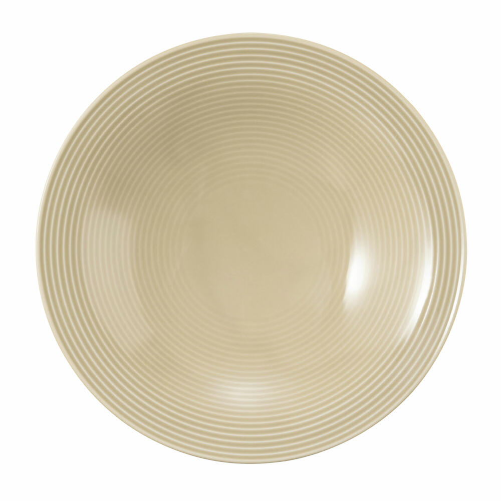 Seltmann Weiden Beat Sandbeige Soup Plate Round, Dinner Plate, Deep Plate, Porcelain, Beige, Ø 22.5 cm, 001.751304