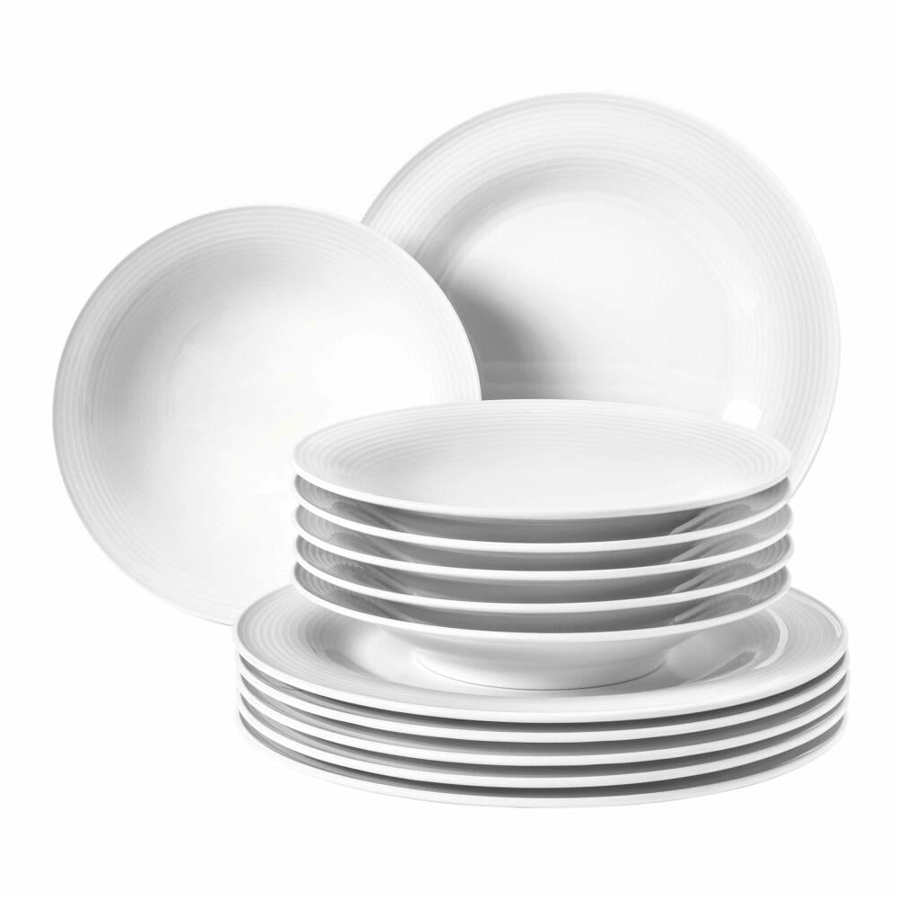 Seltmann Weiden Beat Tafelservice, Geschirrset, Service, Geschirr Set, Porzellan, Weiß, 12-tlg., 1751387