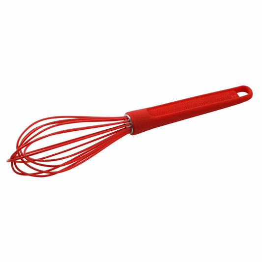 Dr. Oetker Flexxible Love Silikon-Schneebesen, Schnee Besen, Küchenbesen, Küchenhelfer, Platinsilikon, Rot, 25 cm, 1284