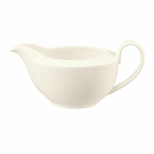 Seltmann Weiden Zoé Fine Diamond Sauciere, Saucenkanne, Soßenkanne, Porzellan, Creme Uni, 450 ml, 001.746258