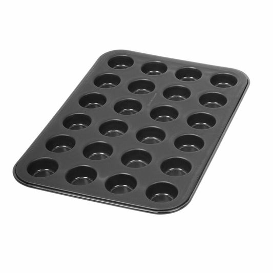 Dr. Oetker Tradition Muffinform für 24 Cups, Muffin Form, Backform, Kuchenform, Stahlblech Antihaft-Beschichtet, Schwarz, 26.5 cm, 1481