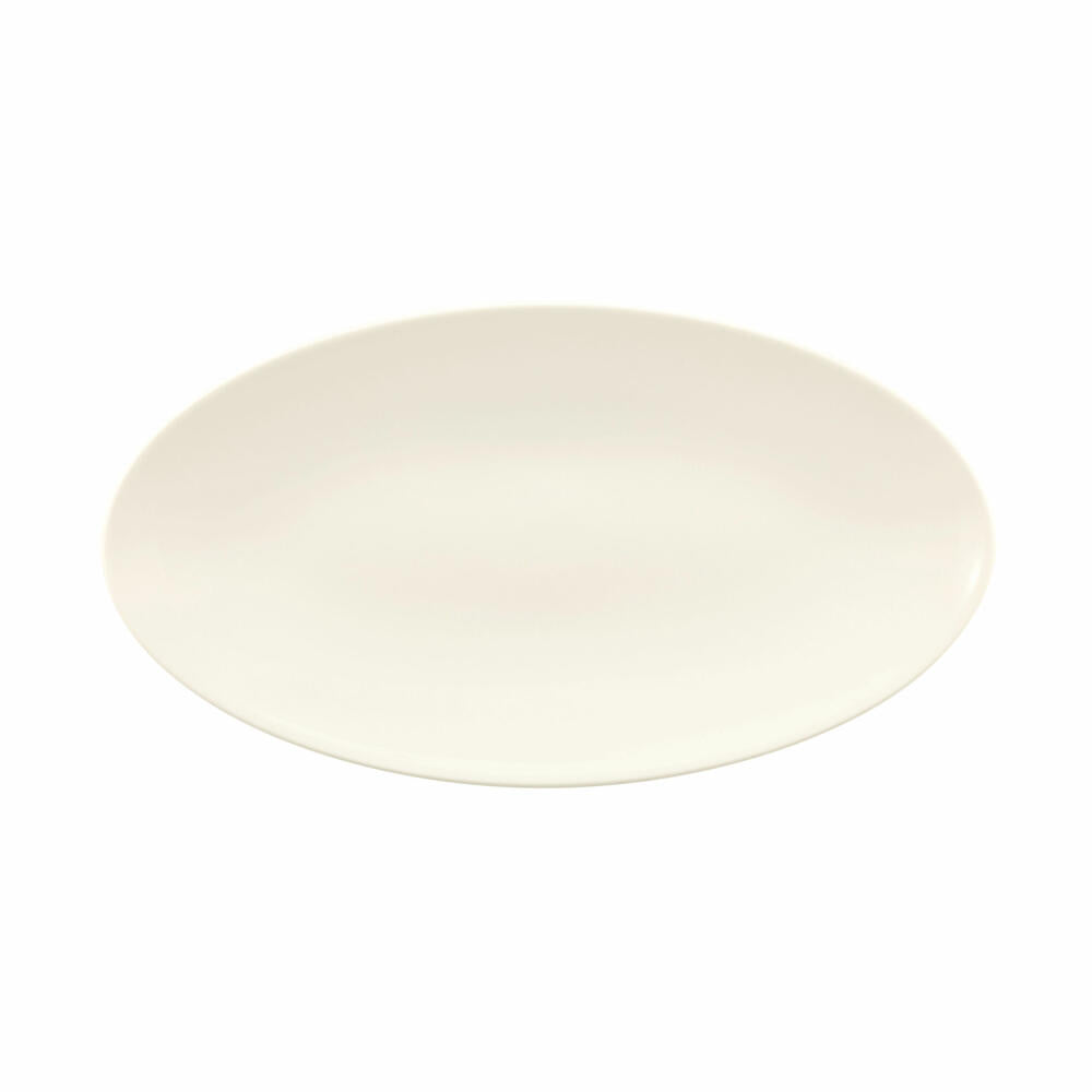 Seltmann Weiden Zoé Fine Diamond Serving Plate Oval, Serving Plate, Porcelain, Cream Uni, 32.9 x 17.9 cm, 001.746265