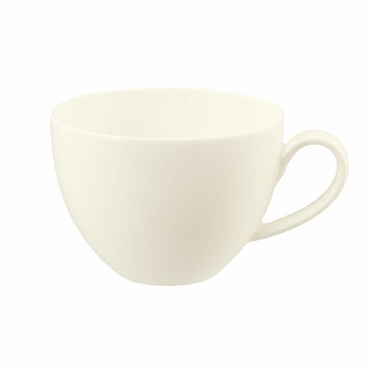 Seltmann Weiden Zoé Fine Diamond Milchkaffeeobertasse, Milchkaffeetasse, Kaffeetasse, Kaffee Tasse, Porzellan, Creme, 350 ml, 001.746274