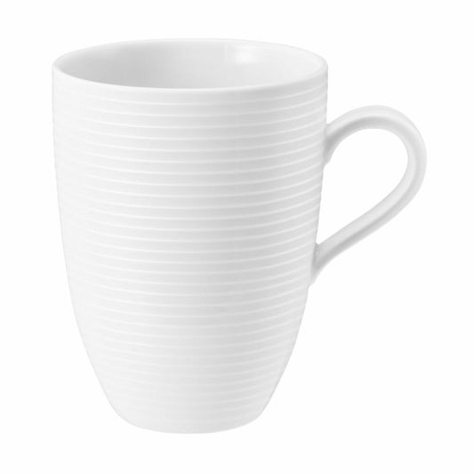 Seltmann Weiden Beat Becher mit Henkel, Henkelbecher, Kaffeebecher, Tasse, Porzellan, Weiß, 350 ml, 001.751346