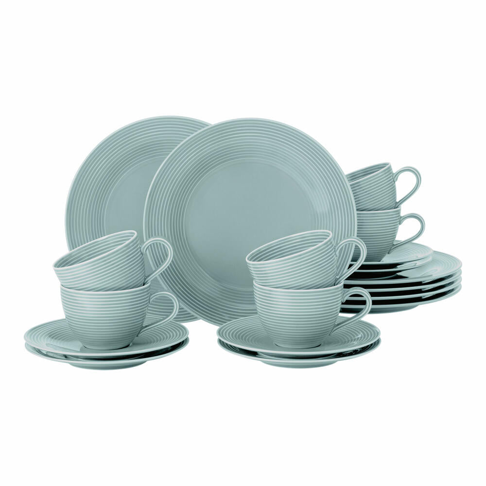 Seltmann Weiden Beat Arctic Blue Coffee Service 18 pcs., Tableware Set, Porcelain, Blue, 001.751394