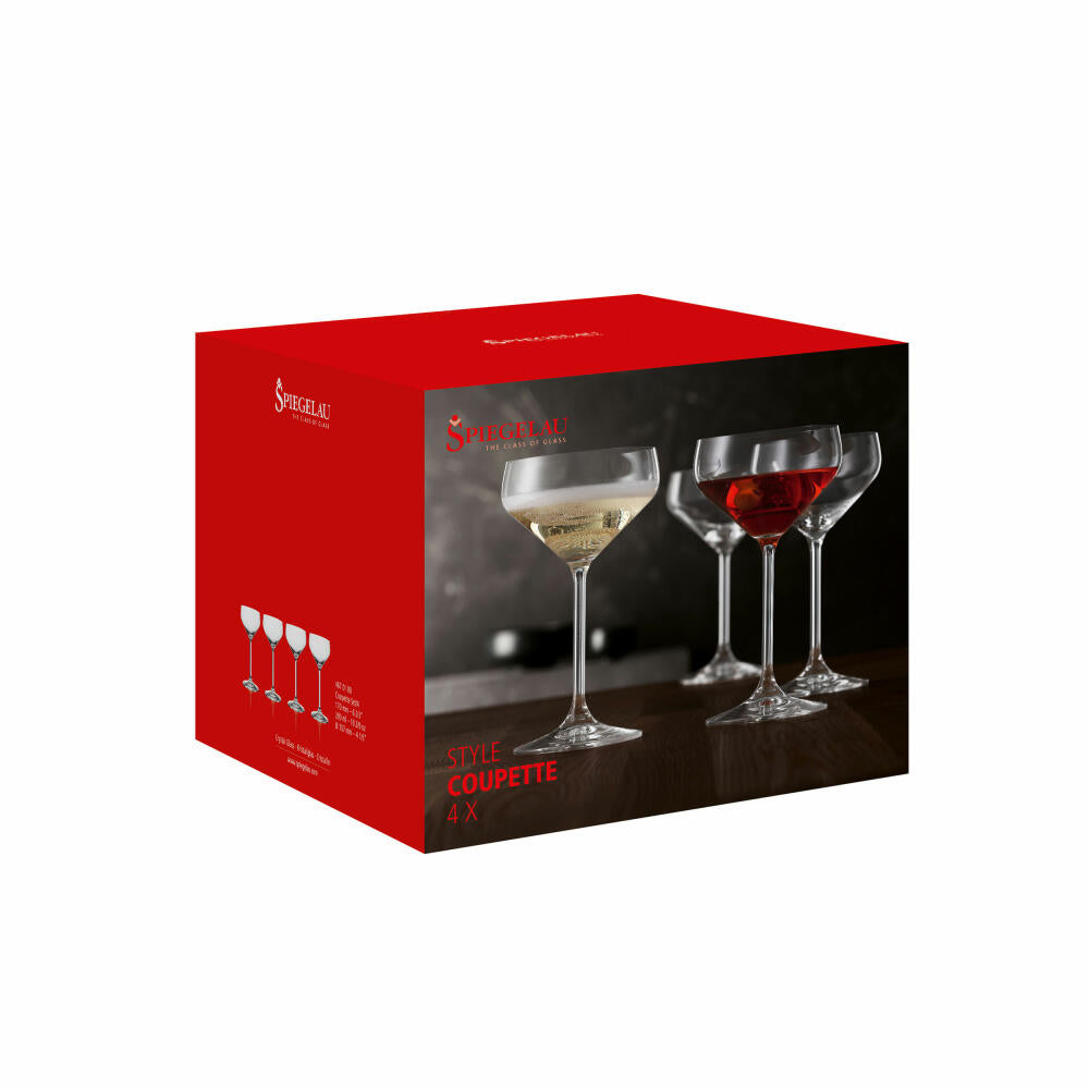 Spiegelau Coupetteglas Set Style 4-tlg., Cocktailgläser, Kristallglas, 290 ml, 4670188