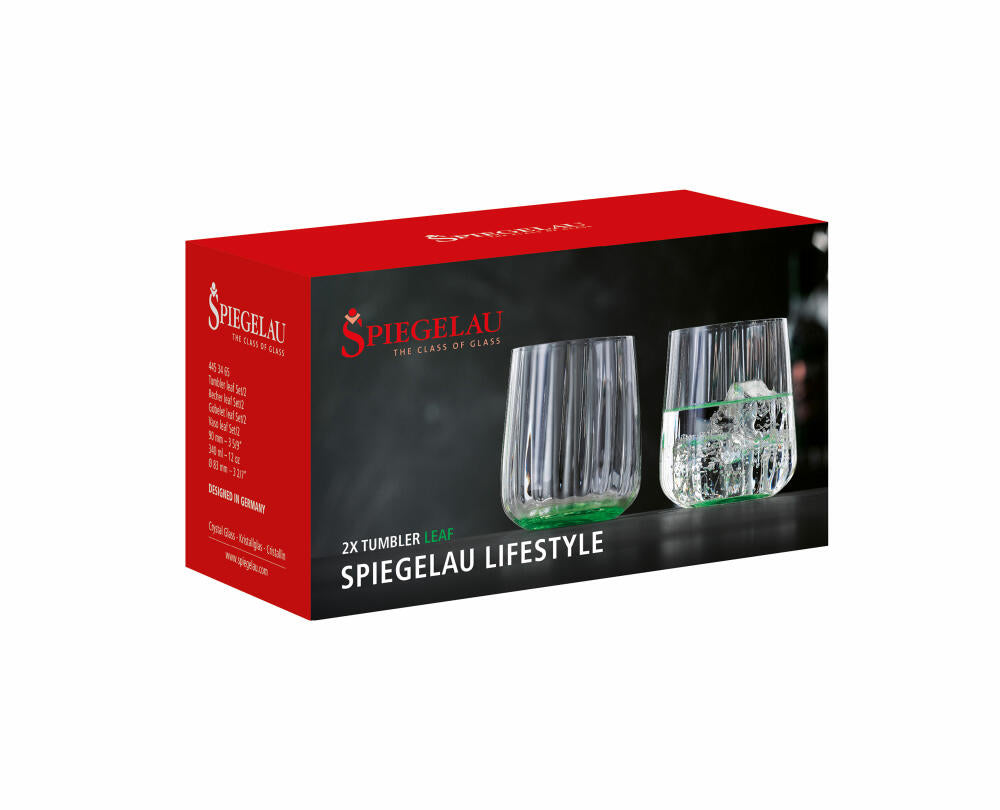 Spiegelau Becher 2er Set LifeStyle, Trinkbecher, Kristallglas, Leaf, 340 ml, 4453465