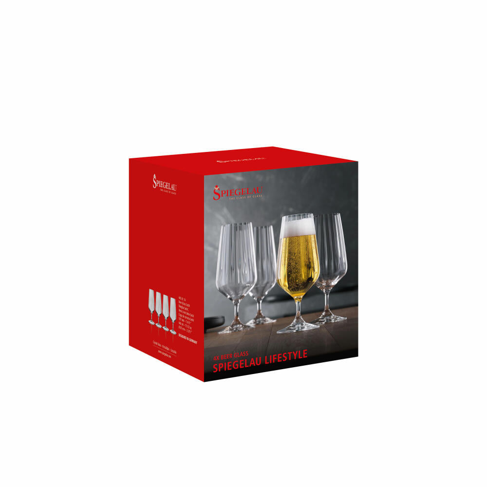 Spiegelau Beer Glass Set of 4 LifeStyle, Stemware, Crystal Glass, Clear, 440 ml, 4450174