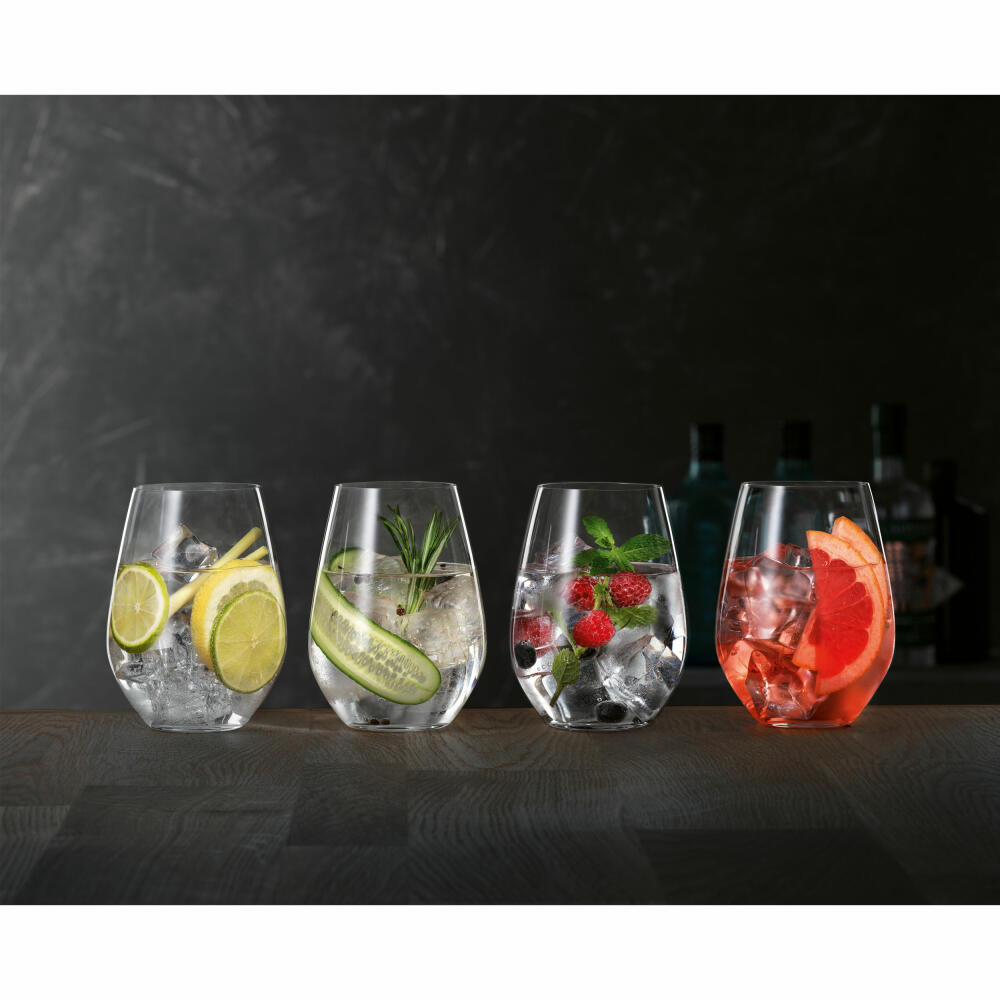 Spiegelau Gin & Tonic Set 4-tlg., Gin Gläser, Tonic Gläser, Kristallglas, 630 ml, 4800295
