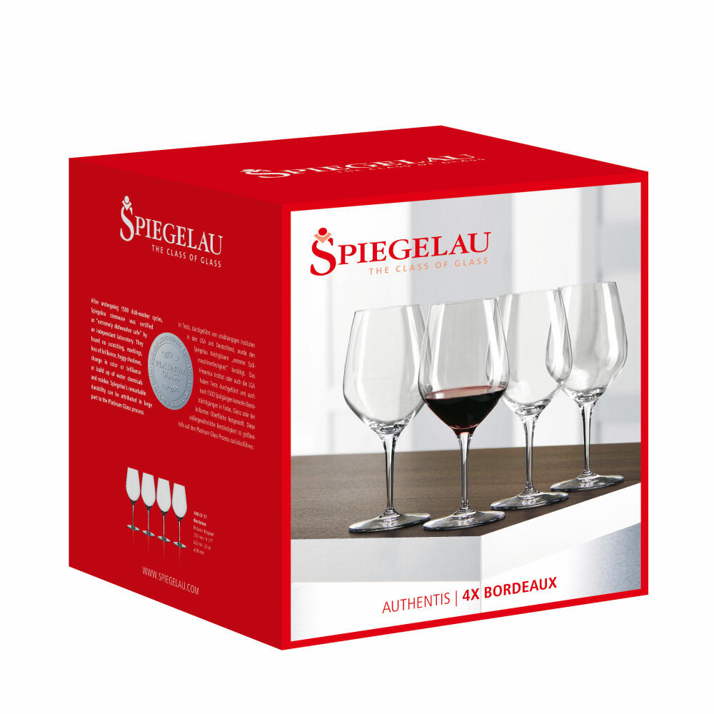 Spiegelau Authentis Rotwein-Magnum, 4er Set, Rotweinglas, Weinglas, Kristallglas, 650 ml, 4400177