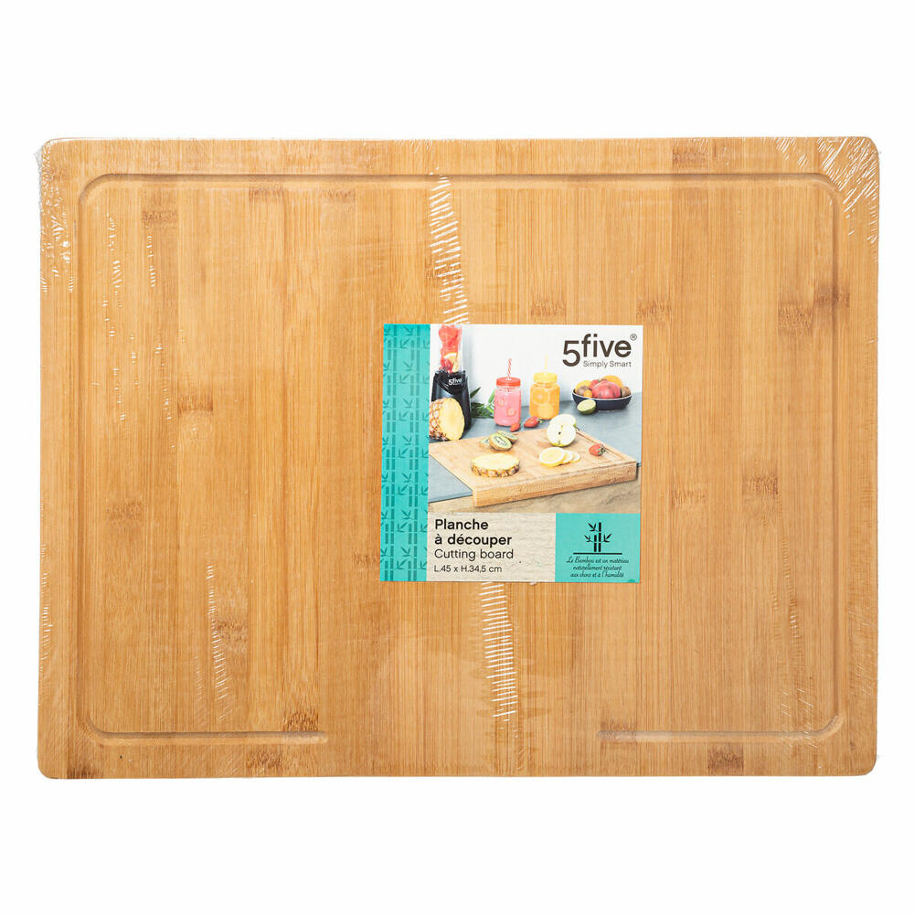 5five Simply Smart cutting board with edge support, kitchen board, bamboo, 45 x 34 cm, 540744114