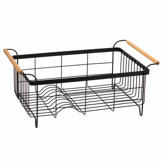 5five Simply Smart Abtropfgestell Blackwood mit Abtropfmatte, Trockengestell, Metall, Kunststoff, Schwarz, 167790