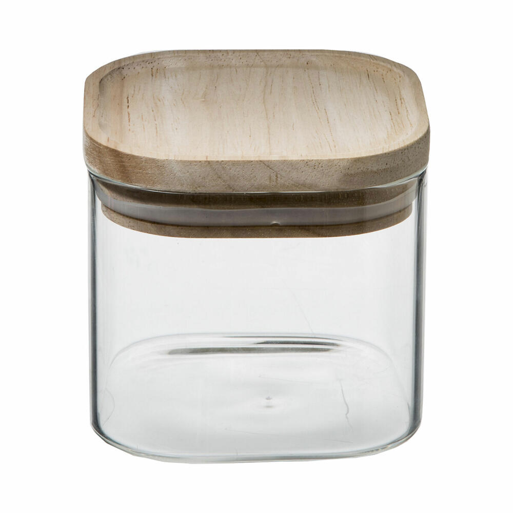 5Five Simply Smart storage jar set 3-piece, stackable containers with lid, borosilicate glass, wood, 179623