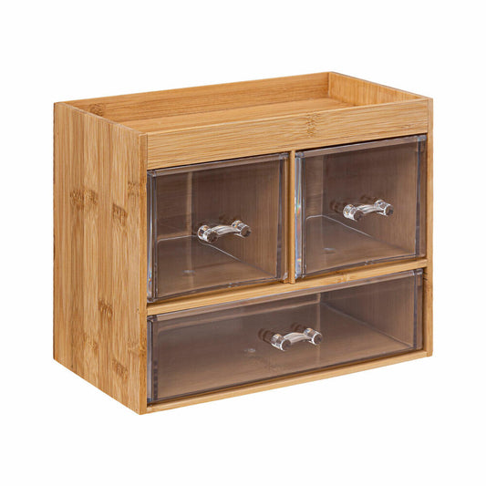 5five Simply Smart Jewelry Organizer Selena with 3 Drawers, Jewelry Storage, Bamboo, Plastic, 24 x 15 x 20 cm, 174806