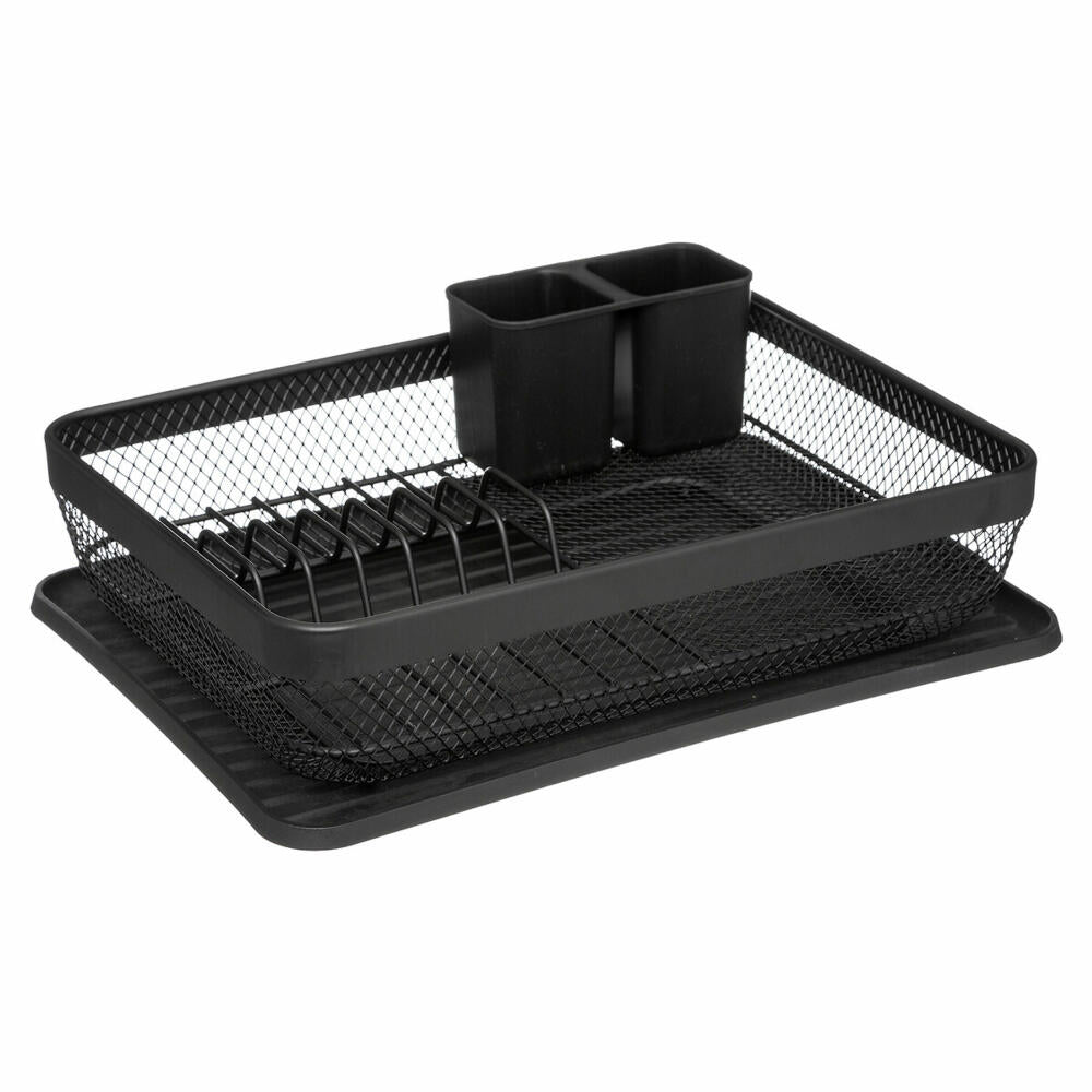 5five Simply Smart dish drying rack with draining mat Mayaj, metal, plastic, black, 43 x 32 cm, 169225