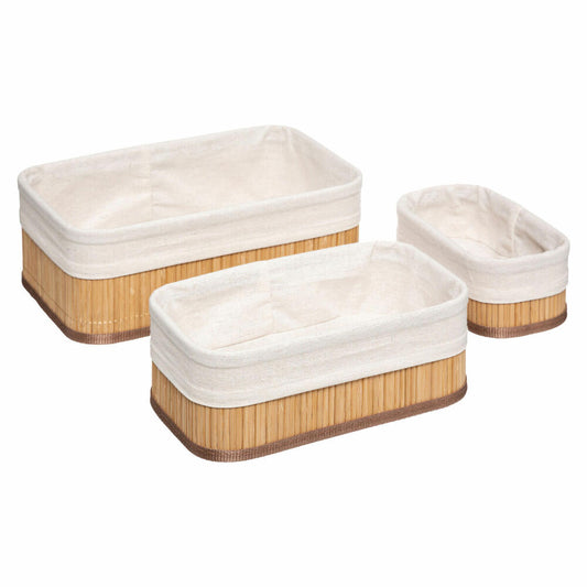 5Five Simply Smart storage basket set 3-piece, basket, bamboo, polyester, 174509A