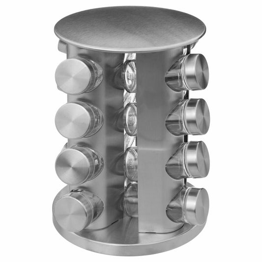 5Five Simply Smart Edelstahl-Gewürzkarussell, mit 16 Gewürzdosen aus Glas, 28.5 cm, 338724204