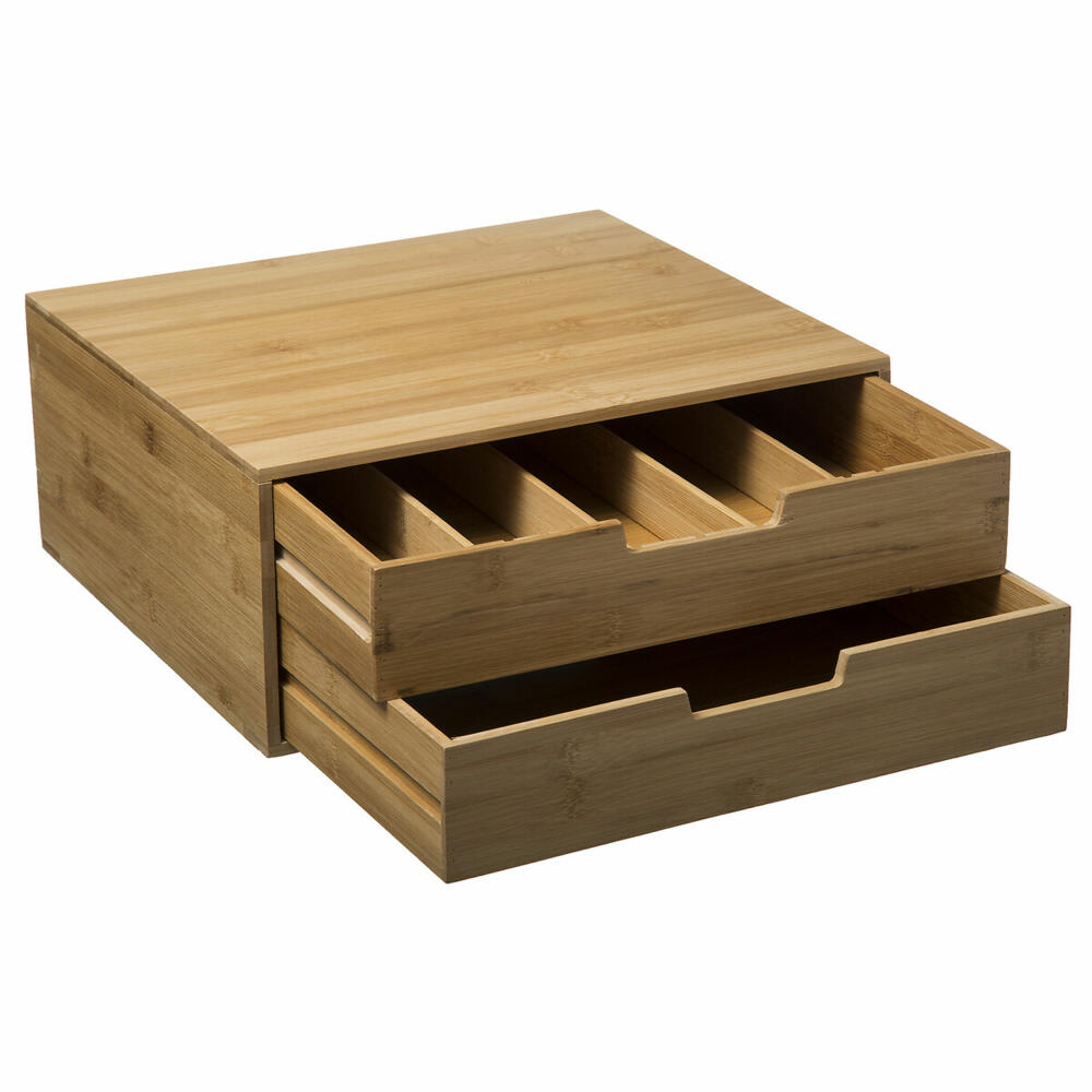 5five Simply Smart capsule rack with 2 drawers, coffee capsule holder, bamboo, MDF, 34 x 31 cm, 179601