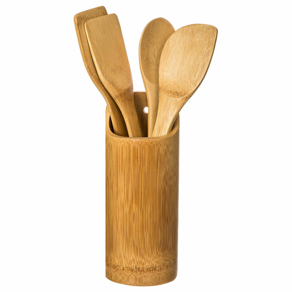 5five Simply Smart kitchen utensil set 4-piece with organizer, bamboo, brown, 540744112