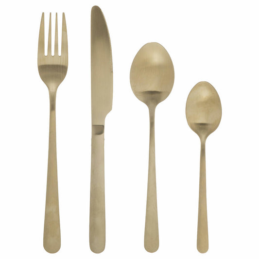 SG Secret de Gourmet cutlery set Green Harmony 24-piece, dining cutlery for 6 people, stainless steel, gold-colored, 173746