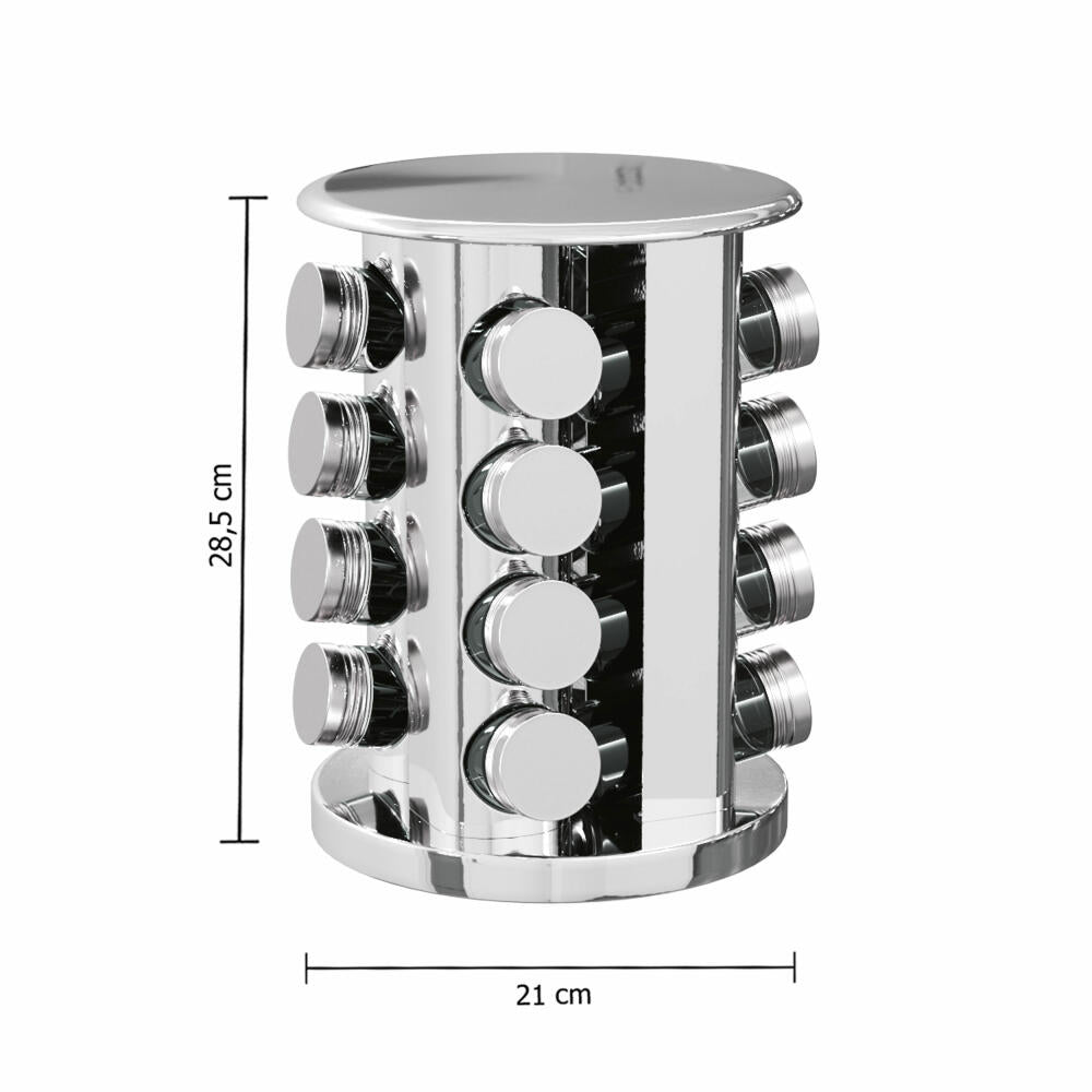 5Five Simply Smart stainless steel spice carousel, with 16 glass spice jars, 28.5 cm, 338724204