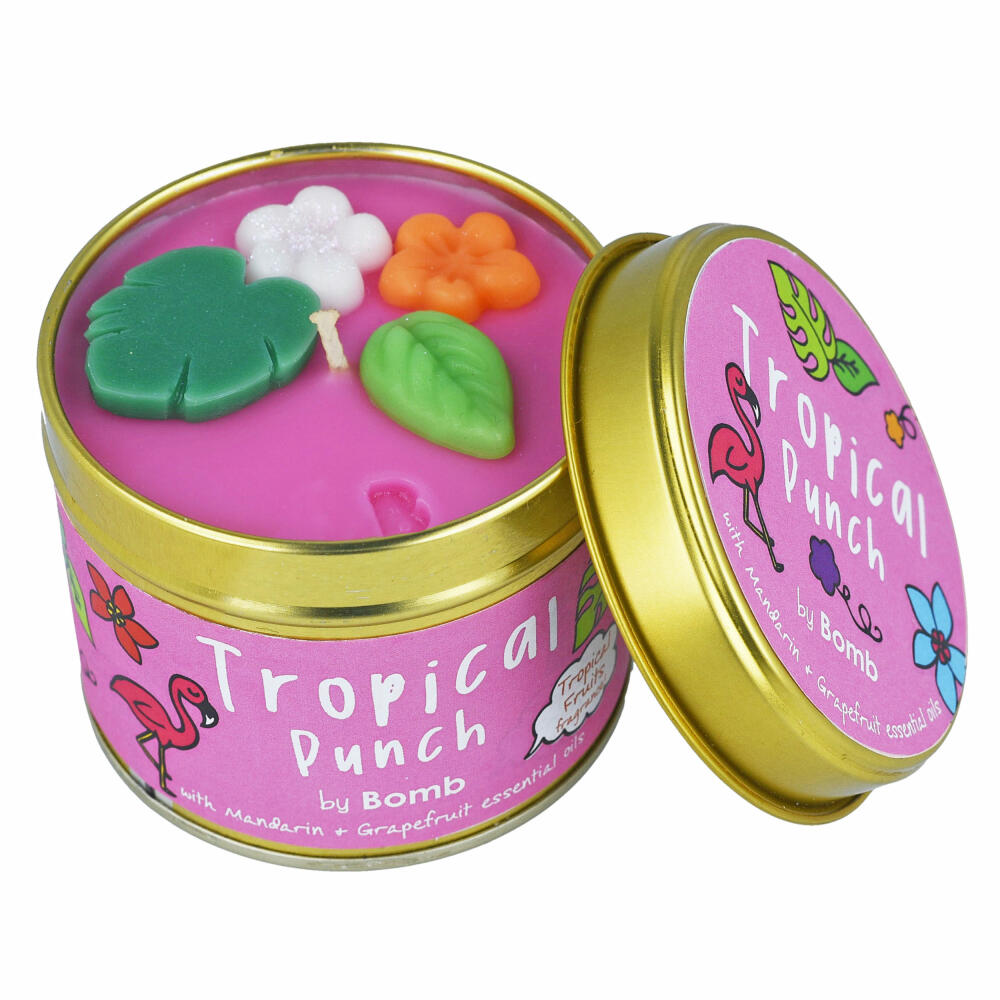 Bomb Cosmetics Duftkerze Scent Stories in Dose Tropical Punch, Dosenkerze, Rosa, PTROPUN04