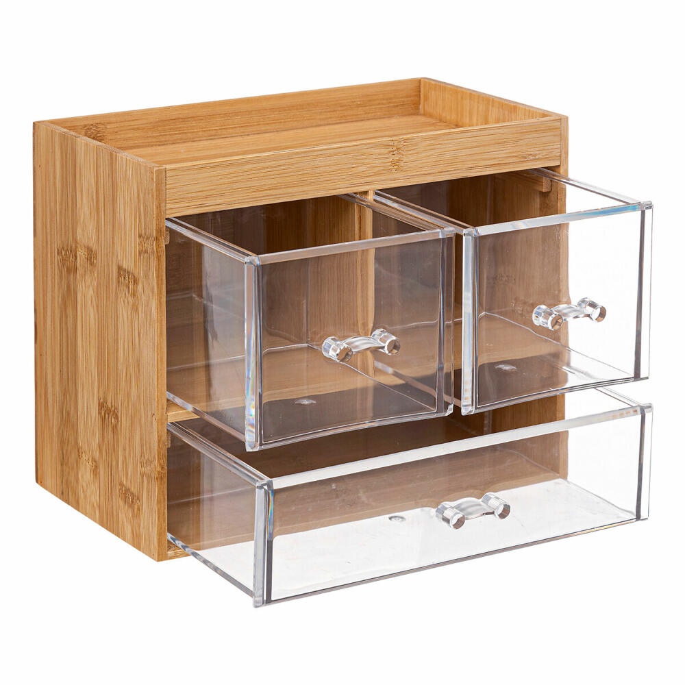 5five Simply Smart Jewelry Organizer Selena with 3 Drawers, Jewelry Storage, Bamboo, Plastic, 24 x 15 x 20 cm, 174806