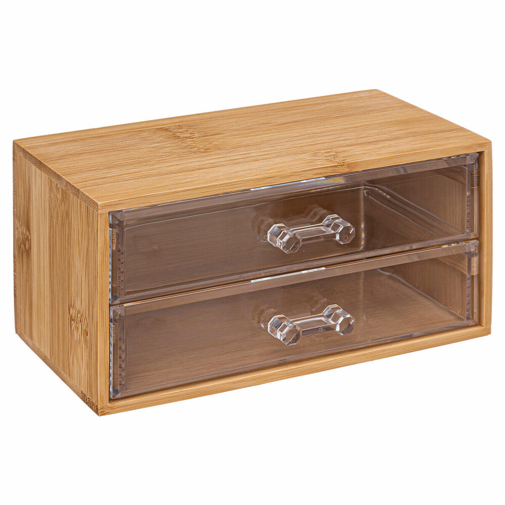 5five Simply Smart jewelry box Selena with 2 drawers, jewelry storage, bamboo, plastic, 19 x 11.7 x 9.6 cm, 174805