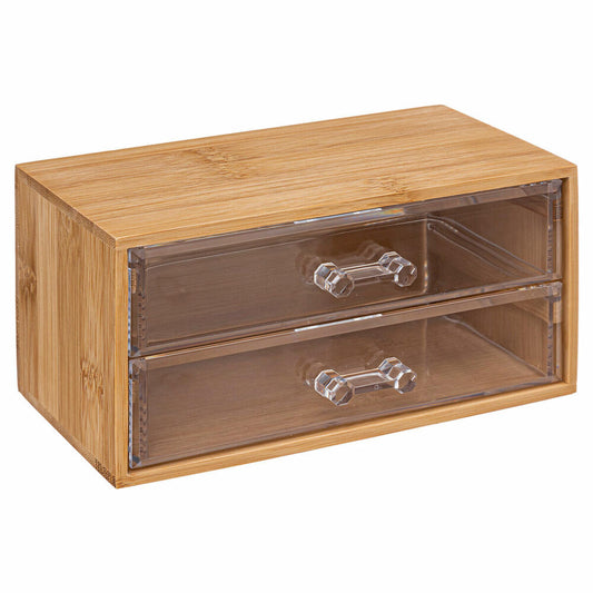 5five Simply Smart jewelry box Selena with 2 drawers, jewelry storage, bamboo, plastic, 19 x 11.7 x 9.6 cm, 174805