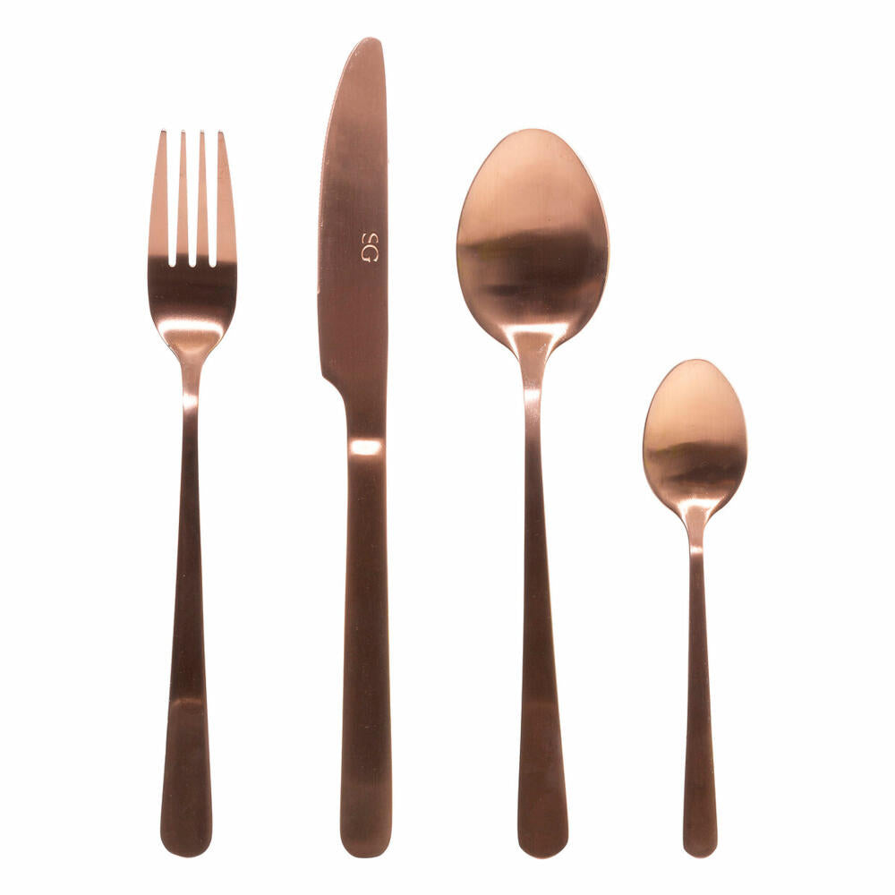 SG Secret de Gourmet cutlery set 24-piece Delicate, dining cutlery for 6 people, stainless steel, copper-colored, 176942