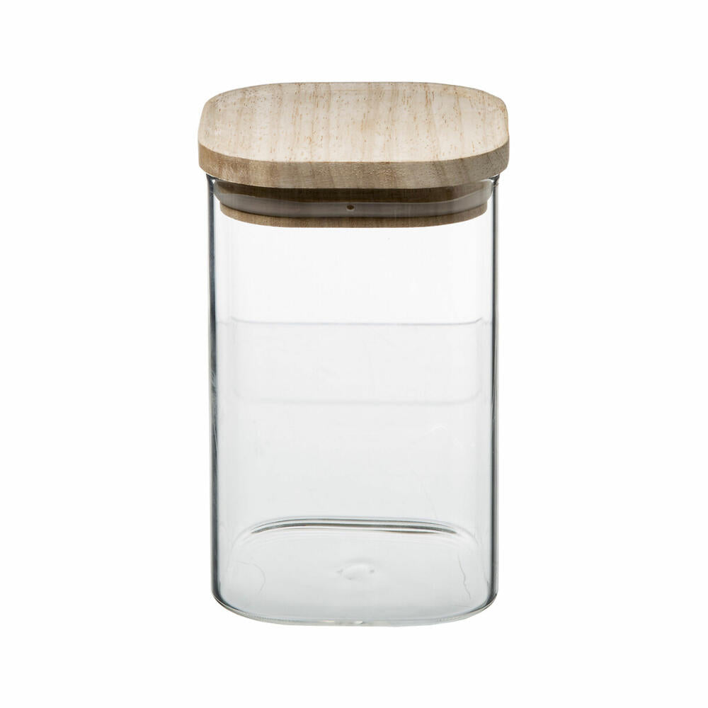 5Five Simply Smart storage jar set 3-piece, stackable containers with lid, borosilicate glass, wood, 179623