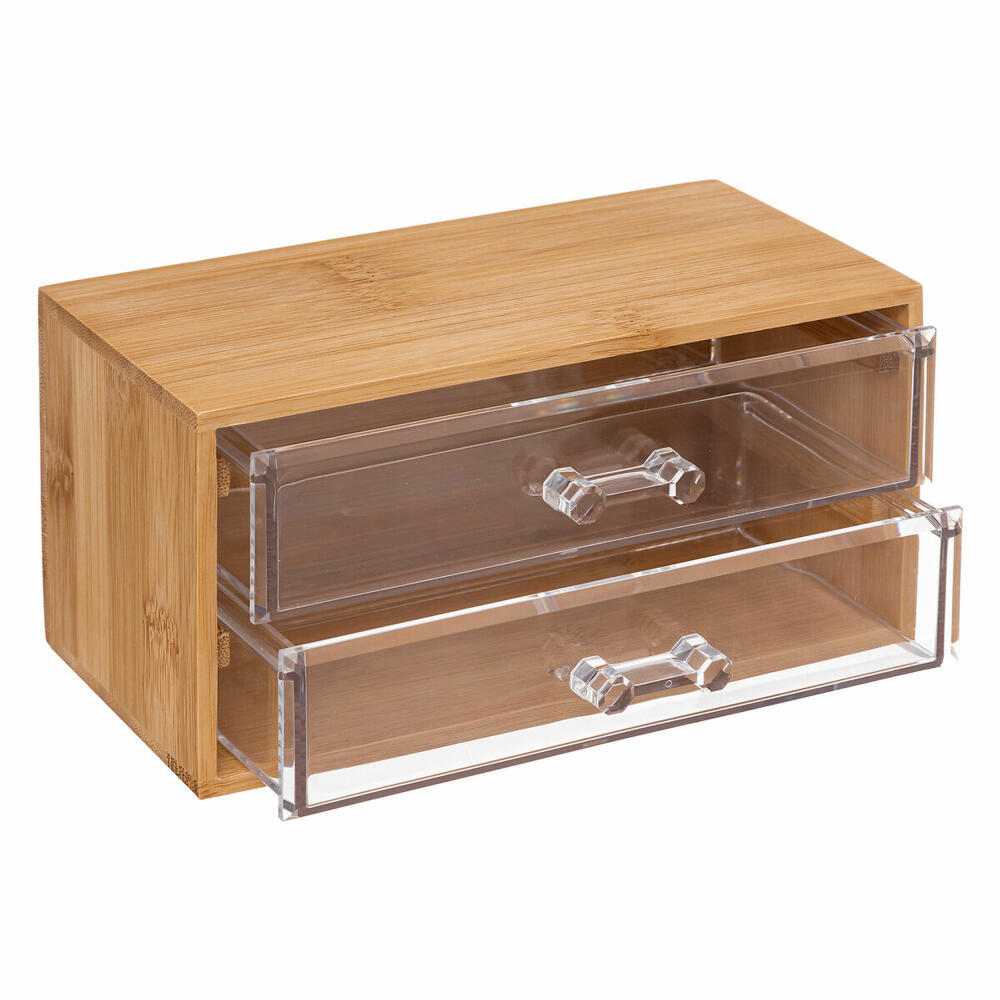 5five Simply Smart jewelry box Selena with 2 drawers, jewelry storage, bamboo, plastic, 19 x 11.7 x 9.6 cm, 174805