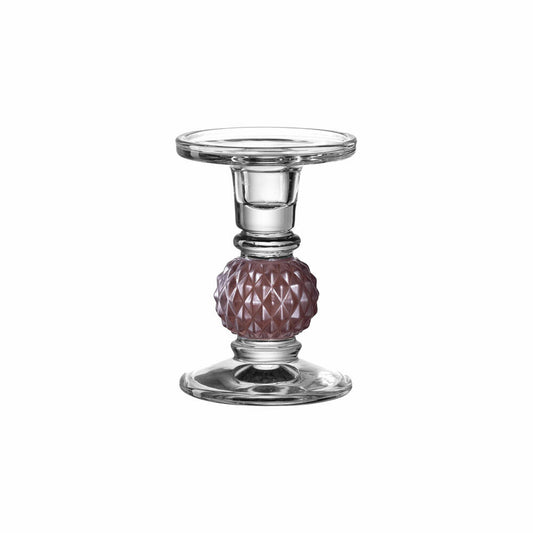 Leonardo candlestick POESIA, decorative candlestick, soda-lime glass, viola, 12.8 cm, 018640