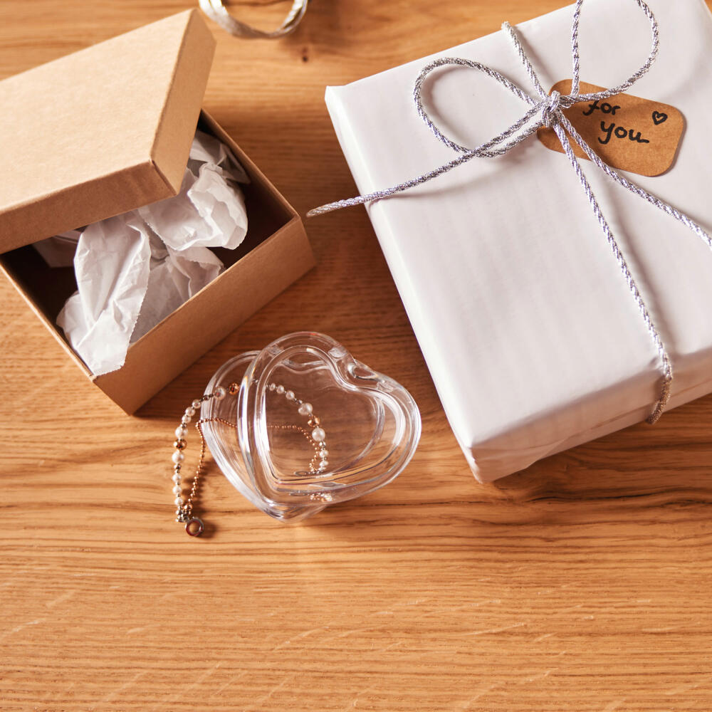 Leonardo Heart Herzdose mit Deckel, Herz Dose, Herzform, Dekoration, Aufbewahrung, Geschenk, Glas, Klar, 8.4 cm, 020801