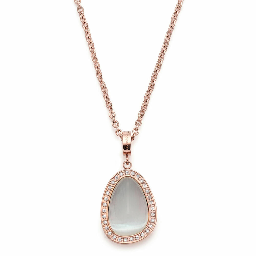 Leonardo Jewels Necklace Amisa, Necklace, Chain, Fashion Jewelry, Stainless Steel IP rose gold, Cats Eye, Zircon, 019639