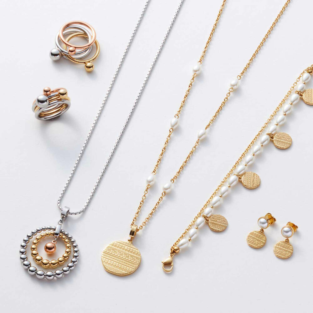 Leonardo Jewels Halskette Sfera, Halsschmuck, Kette, Modeschmuck, Edelstahl, Edelstahl IP gold, Edelstahl IP rosé gold, 019647