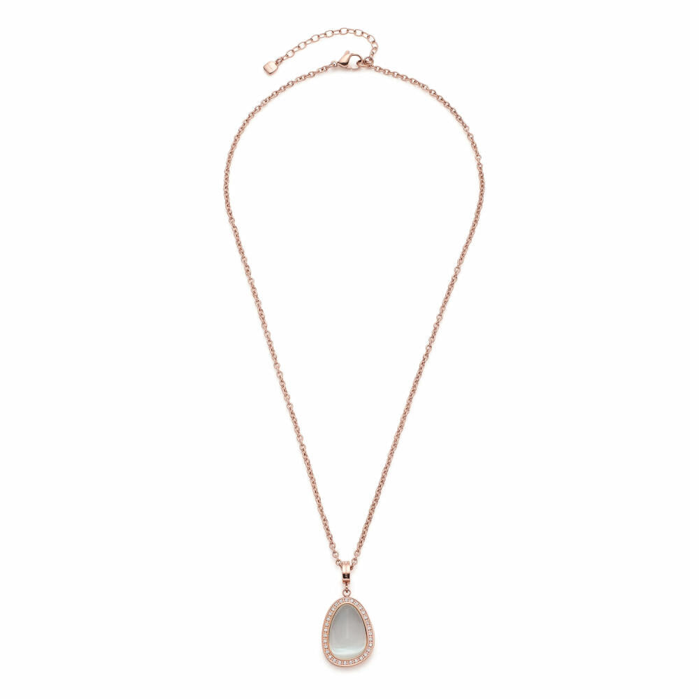 Leonardo Jewels Necklace Amisa, Necklace, Chain, Fashion Jewelry, Stainless Steel IP rose gold, Cats Eye, Zircon, 019639