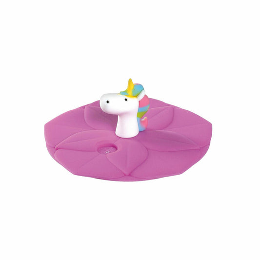 Leonardo lid BAMBINI unicorn, cup lid, drinking lid, silicone, rose, 9.2 cm, 018729