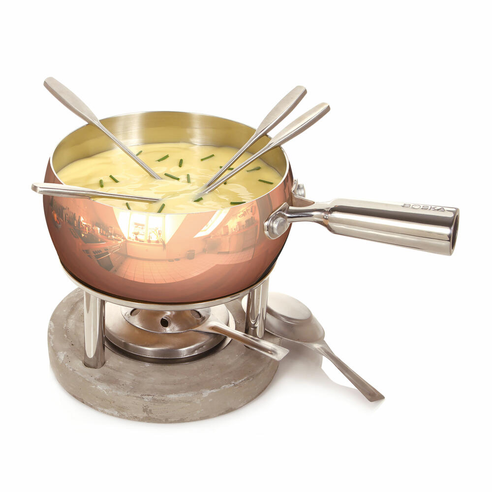 Boska Life Collection FondueSet Kupfer, 7-tlg., Käsefondue, Fondue, Käse, Schokolade, 340040